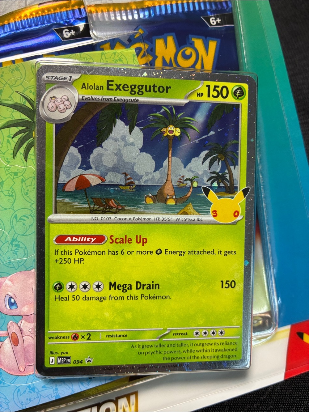 New! Pokemon Tech Sticker Collection Pack - 30th Celebration - Exeggutor - Picture 4 of 4